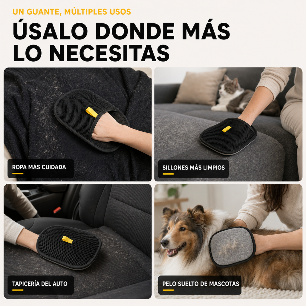 SinPelos™ | GUANTE RECOLECTOR DE PELO LARGO